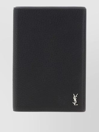 Saint Laurent cassandre passport holder hammered leather