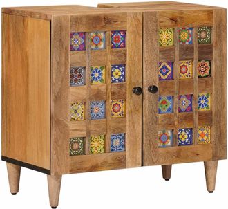 vidaXL Mueble De Lavabo Para Ba&ntilde;o Con Puerta Natural 62 X 33 X 58 Cm Vidaxl
