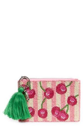 Collection XIIX Stripe Cherry Beaded Coin Pouch in Pink Multi at Nordstrom Rack