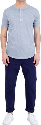 Bloomingdale's Sun-Faded Slub Scallop Henley Shirt In Riverside Blue