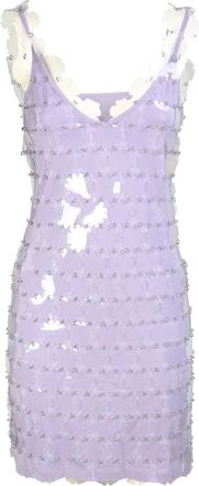 Paco Rabanne Opvallende Mini Jurk met Kleuraccenten - Dames - Feestkleedjes - Paars - S - Pailletten - Kleedjes