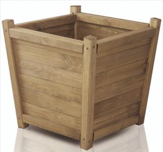 PRIMROSE Natural Wooden Tapered Pine Planter Raised Garden Flower Pot 65cm