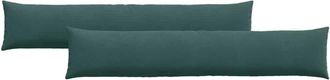 vidaXL Cojines De Sof&aacute; 2 Pcs Verde Oscuro 200 X 40 Cm Tela De Pana Vidaxl