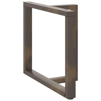 Berkfield Home Modern Dining Table Legs T-Shaped&not;2 pcs Natural Steel 100x35x(72 in Charcoal