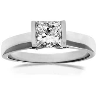 Diamant L'éternel 18kt witgouden 1,00 ct Princess Cut gecertificeerde diamanten Solitare-ring