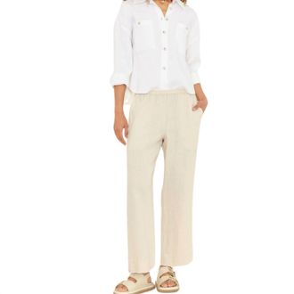 Xirena Lorenzo Cropped Pull-On Pant In Beige