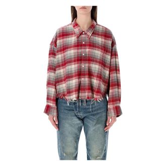 R13 Shirts, female, Multicolor, Size: S Drop Neck Cropped Shirt