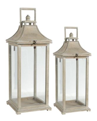 A&B Home Set Of 2 Ivona Garden Candle Lanterns