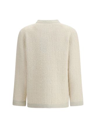 Gucci Boucl&eacute; Lam&eacute; Wool Cardigan - Ivory