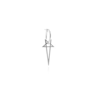 Rick Owens Accessoires, unisex, Grijs, ONE Size, Satijn, Pentagram Oorbel