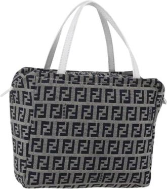 Fendi Pre-owned Handbags, female, Blue, Size: ONE SIZE Pre-owned Canvas Handbag