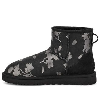 UGG (WMNS) UGG Classic Mini Floral Foil Fleece Lined Black 1118163-BLK
