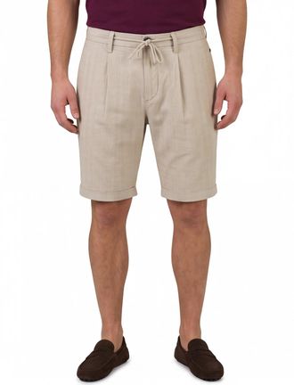 N-Z-A- NEW ZEALAND AUCKLAND Linnen korte broek beige New Zealand effen omslag