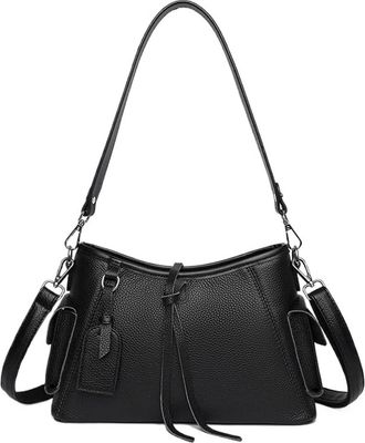 Generic Leather Women Tote Bag Ladies Shoulder Crossbody Womens Handbag(Black)