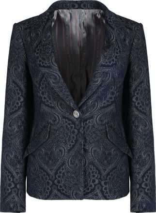 Etro Etro Womens Denim Jacquard Jacket - Dark Blue Cotton - Size EU 36 (Womens)