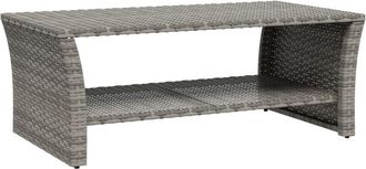 vidaXL Coffee Table Grey 100x50x40 cm Poly Rattan vidaXL