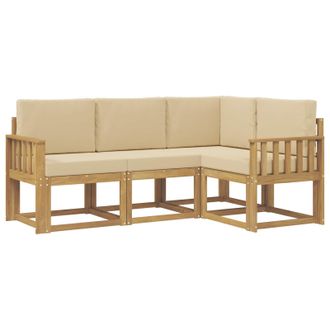 vidaXL Conjunto De Sof&aacute;s De Exterior Con Coj&iacute;n 4 Pcs Y Beige Vidaxl