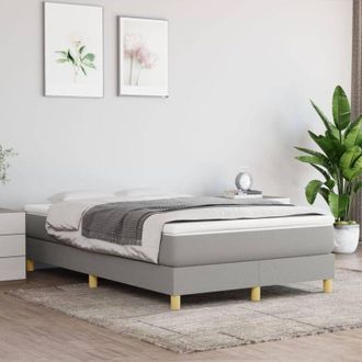 vidaXL Vidaxl - Cama Box Spring Con Colch&oacute;n Tela Gris Claro 120x200 Cm