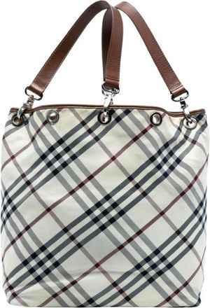 Burberry Pre-owned Tote Bags, female, Multicolor, Size: ONE SIZE Pre-owned Plaid Print Tote Bag