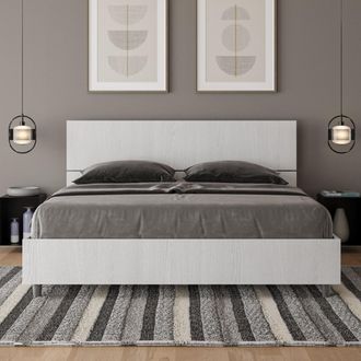 Les Tendances Les Tendances - Letto Matrimoniale Senza Rete 160x190 Testata Dritta Bianco Frassino Demas