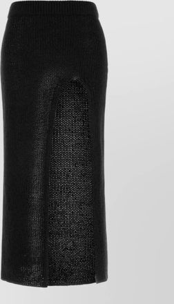 Alanui knit island memories skirt high waist slit