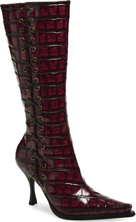 Jeffrey Campbell Stunna Boot in Wine Black Croco at Nordstrom Rack, Size 6