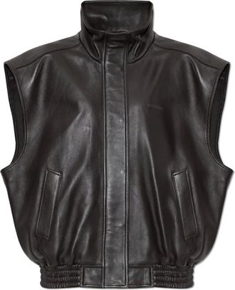Balenciaga Jassen, Dames, Bruin, S, Katoen, Mouweloze Blouson
