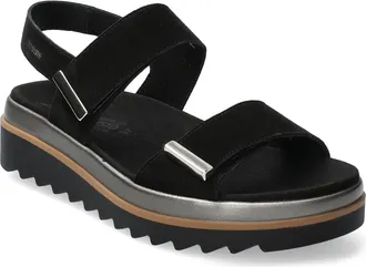Mephisto Dominica Platform Sandal in Black Velsport at Nordstrom, Size 12