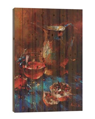 iCanvas Icanvas Still Life With Pomegranates Wood Print By Aziz Sulaimanov Wall Art