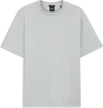 BOSS Regular-fit T-shirt in cotton with raised jacquard structure