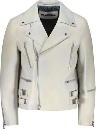 Jil Sander Eldorado Leren Jas - Heren - Zomerjassen - Grijs - L - Katoen - Jassen