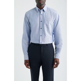 Eagle Regular Fit Solid Cotton Button-Down Oxford Shirt in Navy at Nordstrom, Size 17 - 36