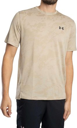 Under Armour Mens Tech Vent Jacquard T-Shirt, City Khaki/Black, XL