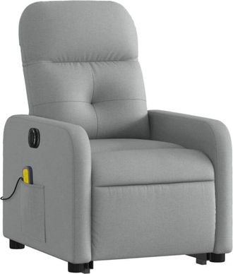 vidaXL Vidaxl - Sill&oacute;n De Masaje El&eacute;ctrico Reclinable Elevable Tela Gris Claro
