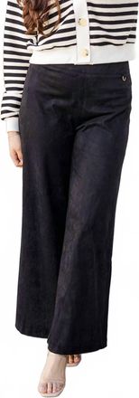 Mustard Seed Influenced Suede Wide Leg Pants In Black