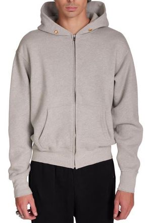 Les Tien Heavyweight Cropped Zip Hoodie in Heather Grey at Nordstrom, Size Xx-Large