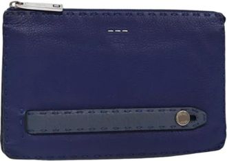 Fendi Pre-owned Leather clutches - Dames - Vintage Clutch - Blauw - ONE Size - Leer - Vintage