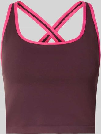 Fabletics Cropped Top mit integriertem Bustier in Bordeaux, Gr&ouml;&szlig;e L