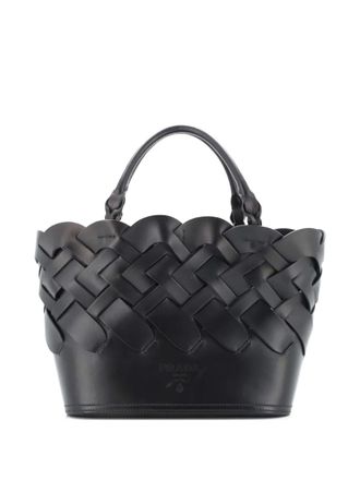 Prada Tress Leather Small tote bag - Nero