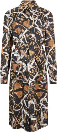 Moschino Midi overhemdjurk - Dames - Shirt Kleedjes - Zwart - S - Leer - Kleedjes