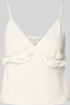 Only Regular Fit Tr&auml;gertop aus Viskose-Leinen-Mix Modell SIESTA in Weiss, Gr&ouml;&szlig;e XL