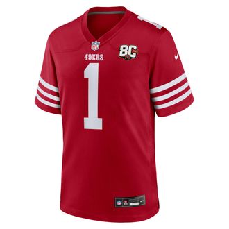 Nike Ricky Pearsall San Francisco 49ers 80th Anniversary Nike Mens NFL Game Jersey in Red | 67NMSAGH9BF-JE7