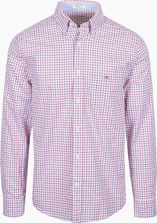GANT Mens GANT CLASSIC POPLIN LONG SLEEVED SHIRT ROSE/RED - Rose Red - Size: 46
