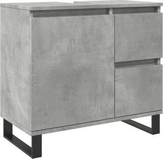 vidaXL Bathroom Sink Cabinet Concrete Grey 65x33x60 cm Engineered Wood Vidaxl