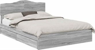 vidaXL Cama Con Almacenamiento Con Cabecera Gris Sonoma 140 X 200 Cm Vidaxl