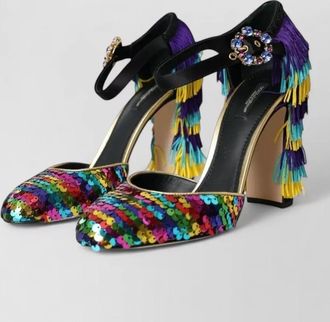 Dolce & Gabbana embellished leather mary jane pumps