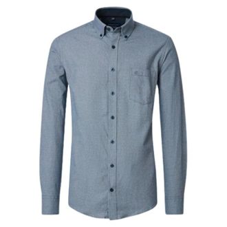 Casamoda Heren, Overhemden, Blauw, Maat: M Katoen