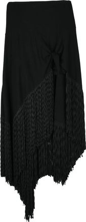Philosophy di Lorenzo Serafini Black Viscose Polyamide Asymmetrical Long Skirt