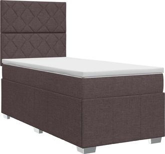 vidaXL Cama Box Spring Con Colch&oacute;n Marr&oacute;n Oscuro 100 X 200 Cm Tela Vidaxl