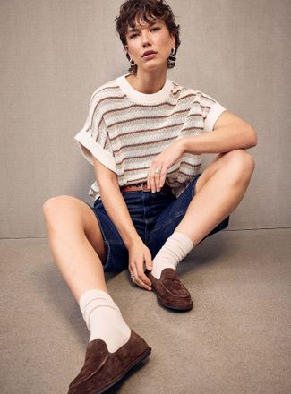 Part Two Womens Cap sleeve striped sweater